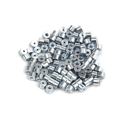 BCR015 100 peças de reparo de regulador de janela de carro, cabo de aço, encaixe de extremidade de fio, pino de parada, manga de crimpagem, rebite 6,5x4,5/1,7 mm