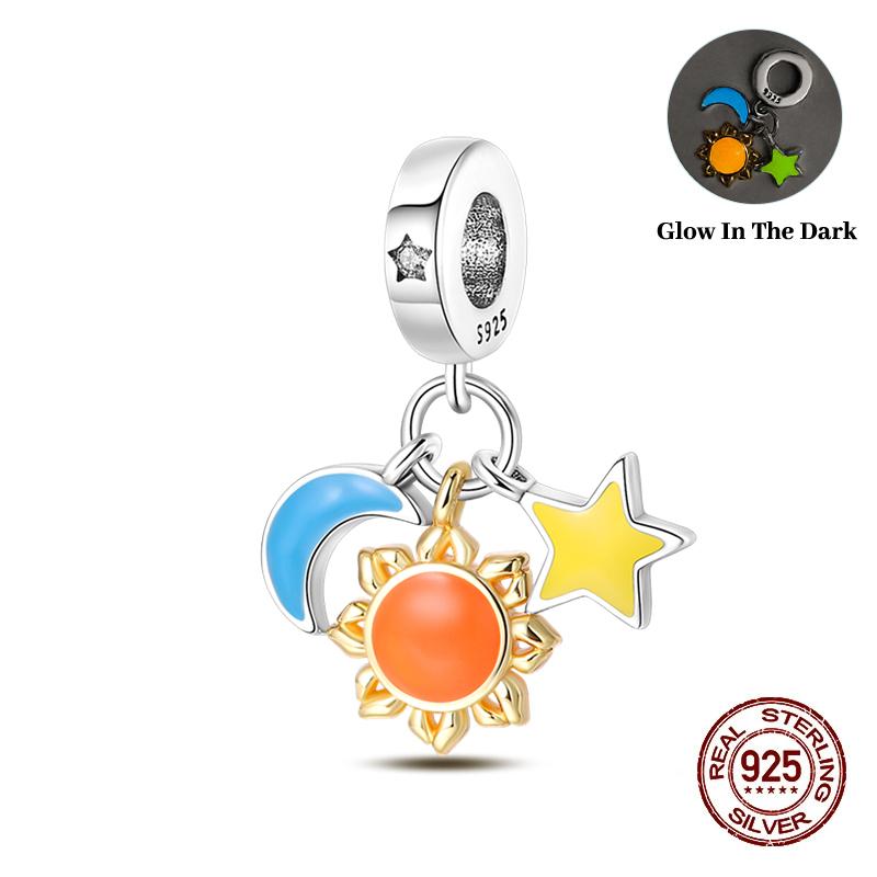 Nuovi Charm Solari in Rame Girasole Sistema Solare Perline Adatti per Braccialetti da 3 mm Originali Gioielli Fai da Te Raffinati Regalo di Compleanno