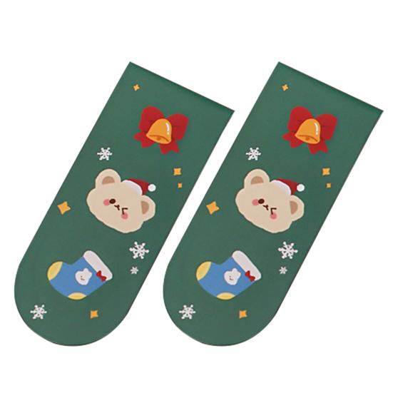 

2 шт. двусторонняя бумага креативные рождественские закладки мультяшный рождественский узор магнитные маркеры для страниц праздничные принадлежности C