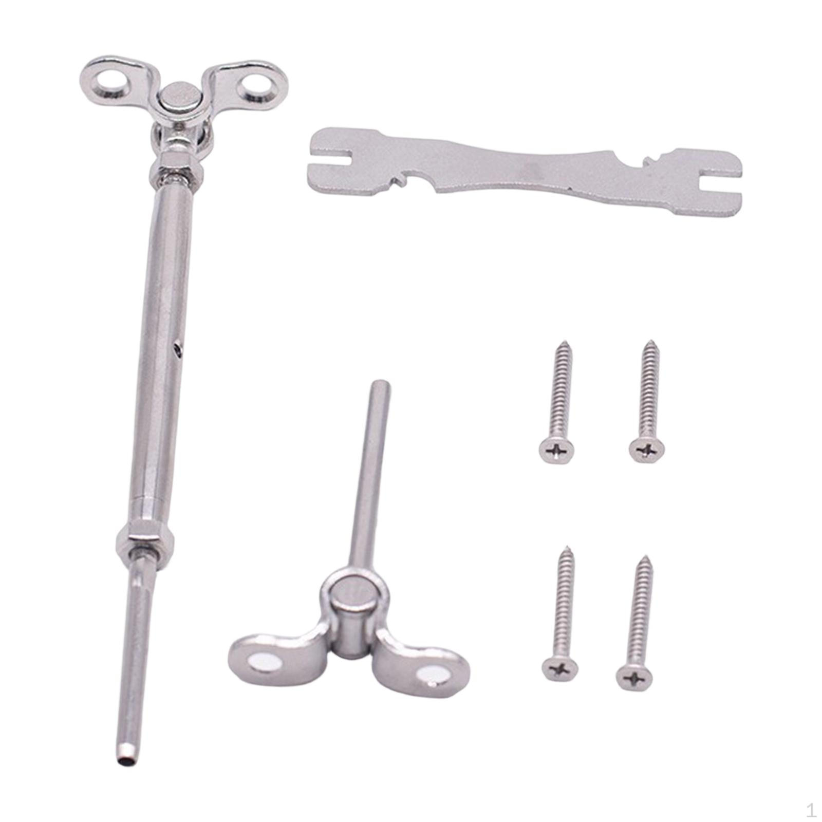 

Kit Accessories Hardware Rotating Connector Adjustable Tensioner Stainless Steel Easy Installation Silver Style A