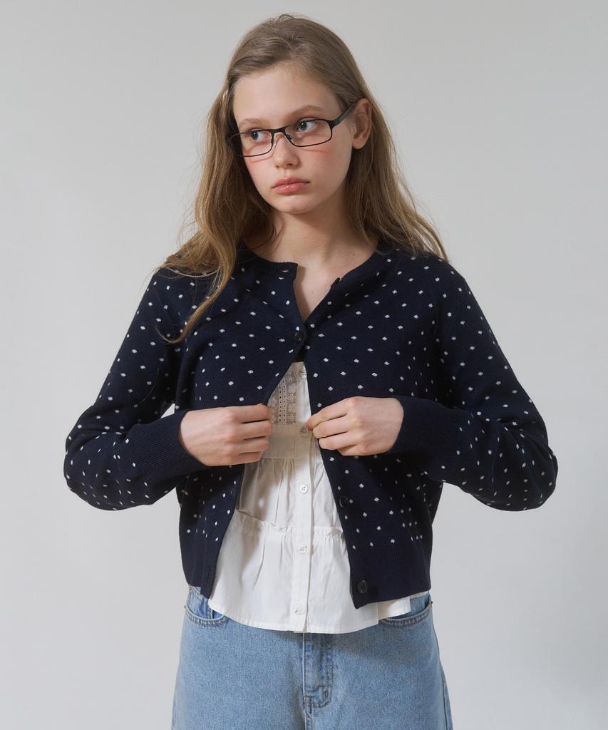 Among A Dot Cardigan_Navy