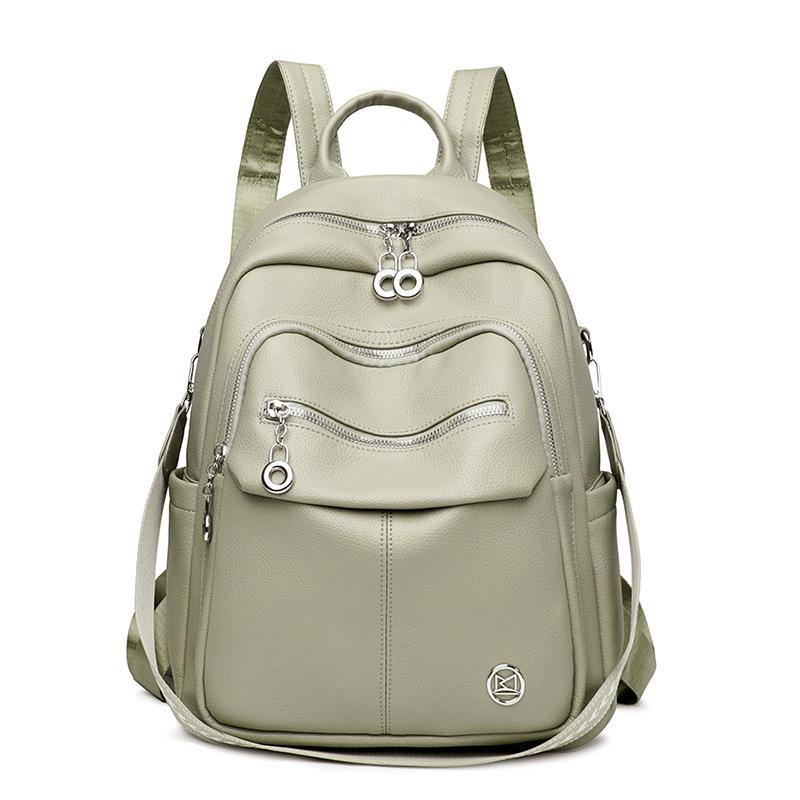 Fashionable Backpack New Style Versatile Backpack Trendy Soft Leather Women's Large Capacity Travel Bag