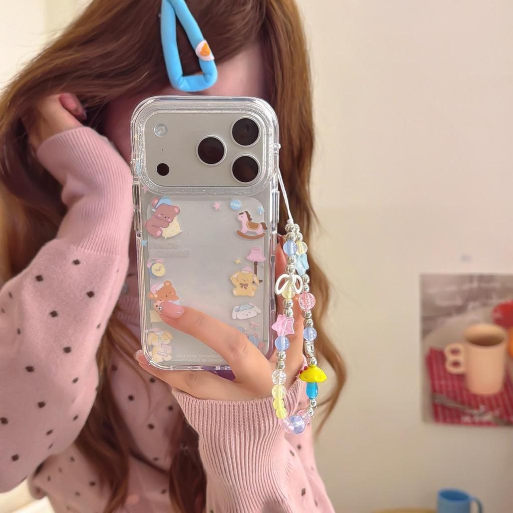 Ochronne etui na telefon Pajama Teddy Bear dla iPhone 13/14/15/16 Pro Max & Apple 17 Pro, okładka damska.