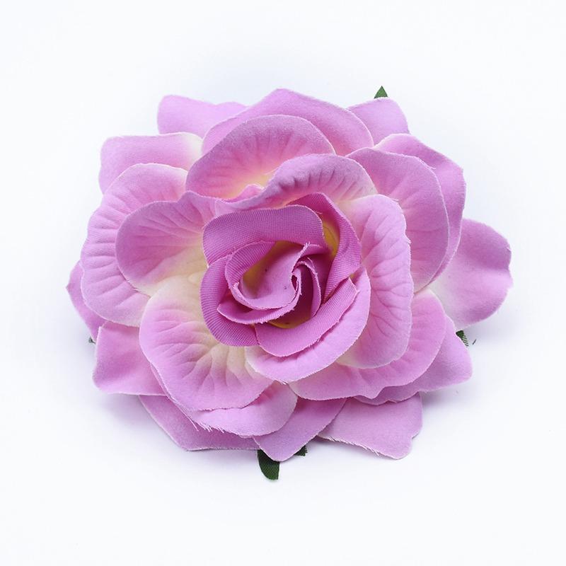 2Pcs 10CM Rose Head Wedding Flower Wall Scrapbook for Home Decor Christmas Garland Silk Flowers Bridal Brooch Artificial Flowers
