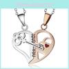 Stainless Steel Cat Pendant Necklace With Heart Shape And Double Color Engraving For Couples