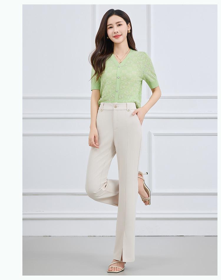 Summer High-Waisted Slimming Fashion Slit Slightly Flared Pants