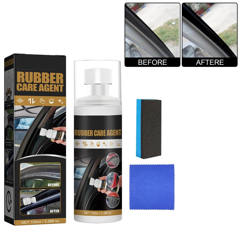 

100ML Car Rubber Care Agent Renewal Polishing Spray With Sponge Towel Car Cleaner Sponge Set China Mainland