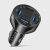 3.1A 4-Port Car Charger with Digital Display and Voltage Indicator