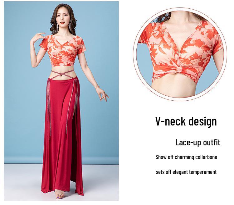 Huayu Sexy Belly Dance Slit Skirt Set – Women's Oriental Performance & Practice Outfit