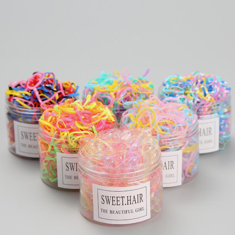 Child-Friendly Durable Hair Ties, 500-Pack, Damage-Free, Mixed Colors & Black, Extra Thick