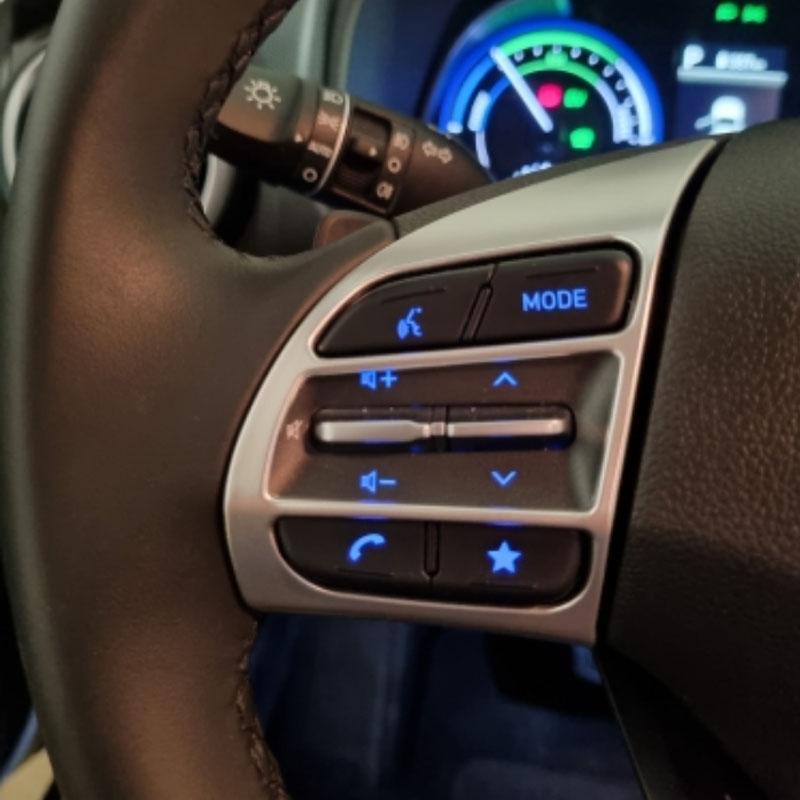 2Pcs/Set For Hyundai Kona Kauai 2017 - 2022 Steering Wheel Buttons Panel Decoration Cover