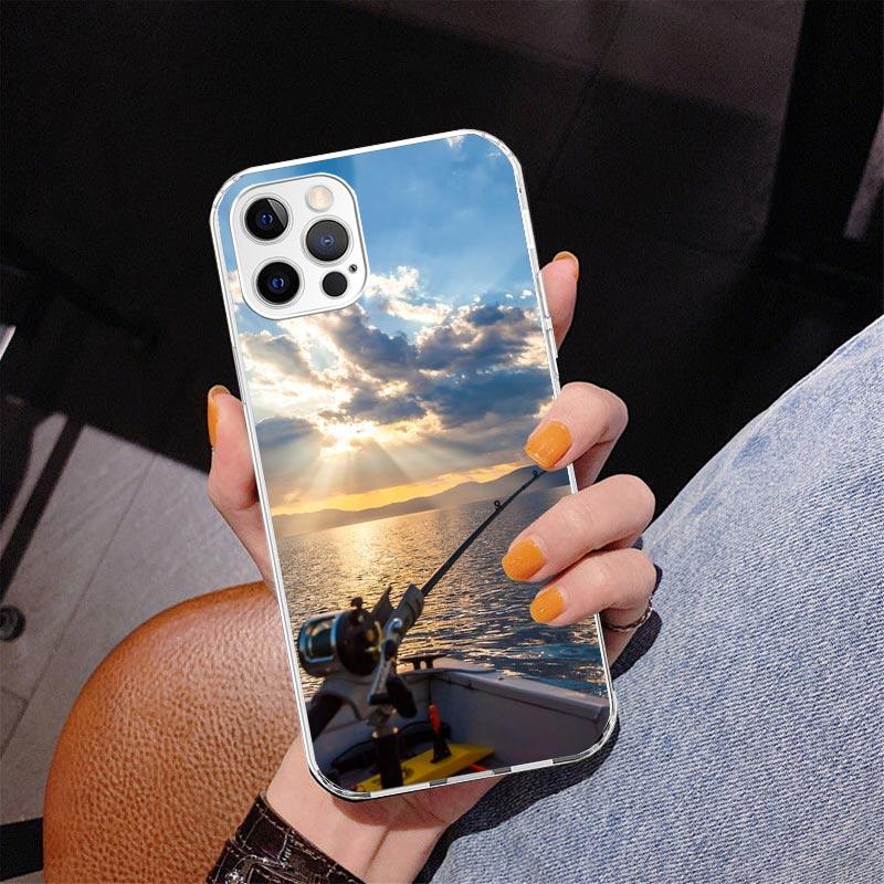 Offshore Angling Fishing Fish Rod Phnoe Case for Iphone 17 Air 16 11 12 13 Mini 14 Plus 15 Pro Max 7 8E SE 2020 16ProMax Phone C