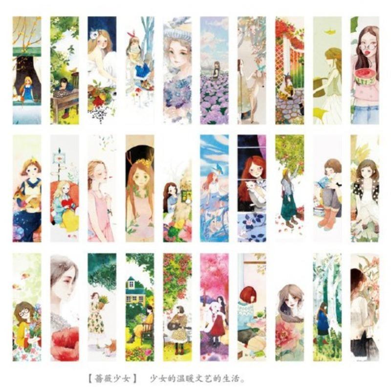 30 teile/satz Ins Landschaft Charakter Lesezeichen Kreative Handbuch DIY Abstrakte Papier Karten für Studenten Lehrer Tag Geschenk