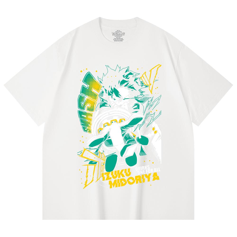 230 Gsm 100% Cotton My Hero Academia V2 Deku Print Unisex Heavy Cotton T Shirt