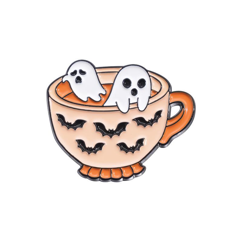 Creative Cartoon Frog, Sloth & Cat Brooch - Coffee-Themed Alloy Pin