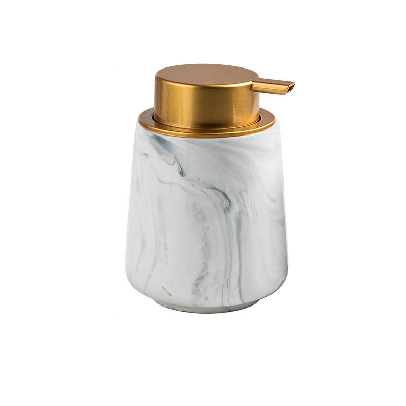 Marble Grain Press Bottle Ceramic Bathroom Shampoo Make-up Remover Bottle Soap Liquid Container Bathroom Decoration Accessories