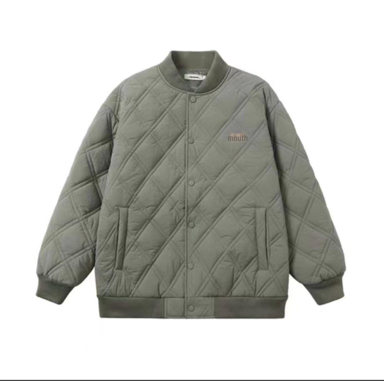 

Мужская бейсбольная куртка из хлопка с ромбовидной клеткой 2023 года — в стиле ретро-американской моды, толстый и теплый зимний верх XL зелёный