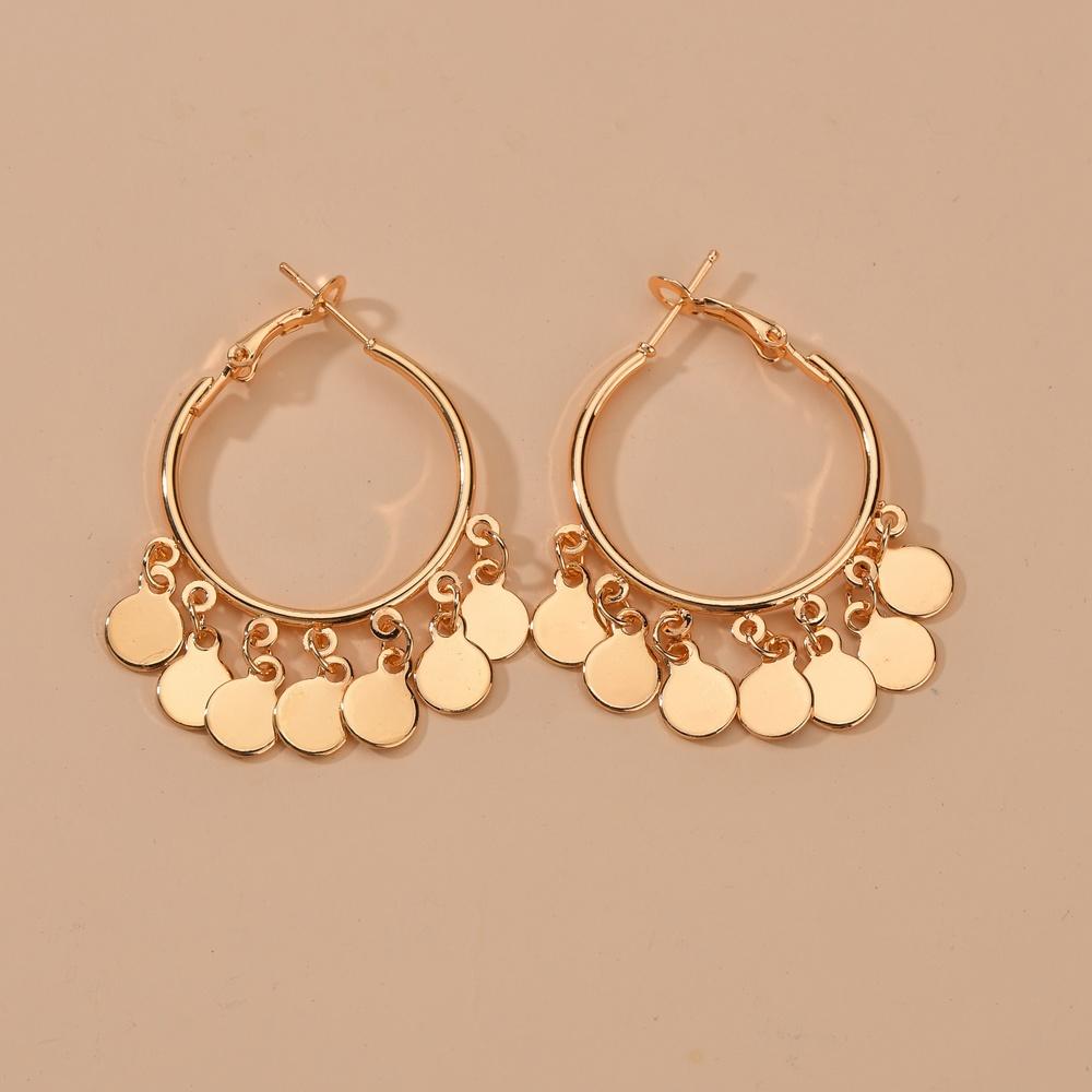 

Classic Minimalist 2-Color Metal Pendant Earrings Punk Metal Women s Personalized Fashion Party Jewelry