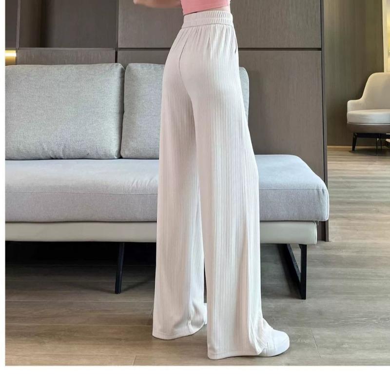 Hose mit hohem Bund und weitem Bein Damen Sommer Lässig Locker Leichte Bequeme