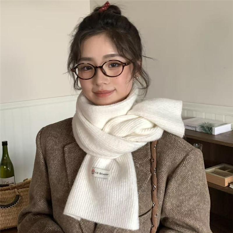 New Knitted Short Scarf for Women in Autumn and Winter Wool Soft and Skin Friendly Scarf for Students  Korean Version Male Couple Versatile