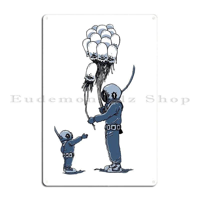 

Diver People Sea Balloon Metal Sign Mural Customize Personalized Funny Club Tin Sign Poster 20x30cm（7.8x11.8inch）