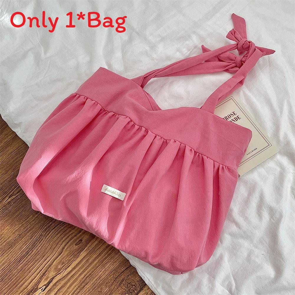 Casual Canvas Tote Bag With Wrinkled Design And Magnetic Closure For Daily Use