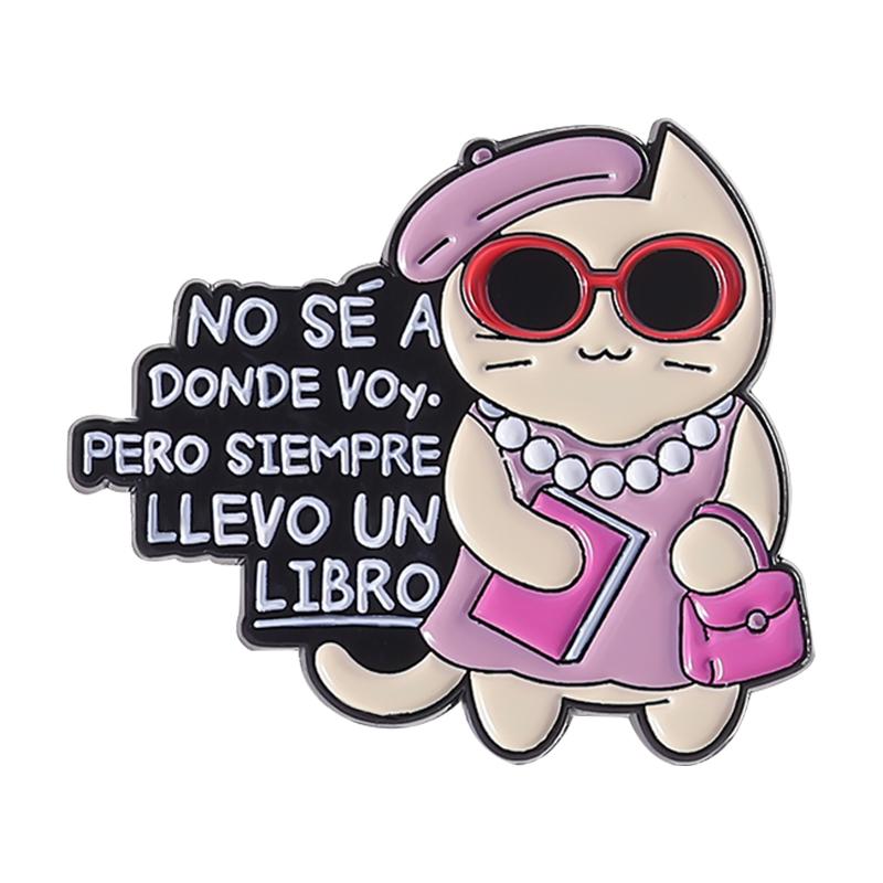 CAT Enamel Pins Custom TENGO CARA DE YO NO FUI"(PERO SI FUI) Brooches Lapel Badges Clothes Animal Jewelry Gift for Kids Friends