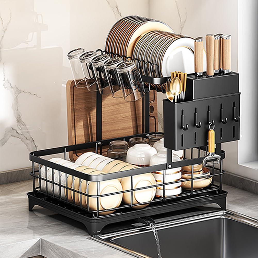 Dish drainer over the dish drainer kitchen knife chopstick automatic washing dish drying easy to dish large storage new life rack, sink, rack, stand,