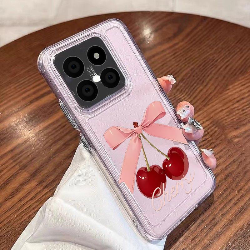 Pink Bowknots Pattern Case For Xiaomi Redmi Note 15 Pro 4G Funda Redmi Note 14 13 Pro 5G Clear TPU Silicone Soft Cover