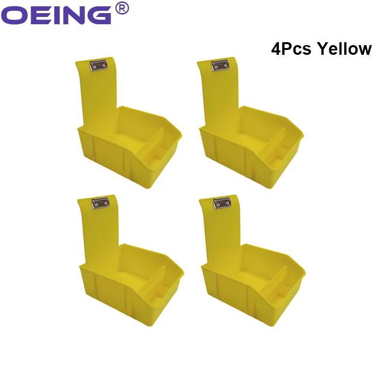 4Pcs Dental Turnover Storage Box Colourful Lab Work Tray Divided Teeth Model Tray With Metal Clip Dentistry Tools