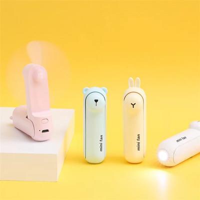 Keychain Fan USB Mini Foldable Outdoor Small Fan with Light Handheld Portable Bag Pendant Gift Fan