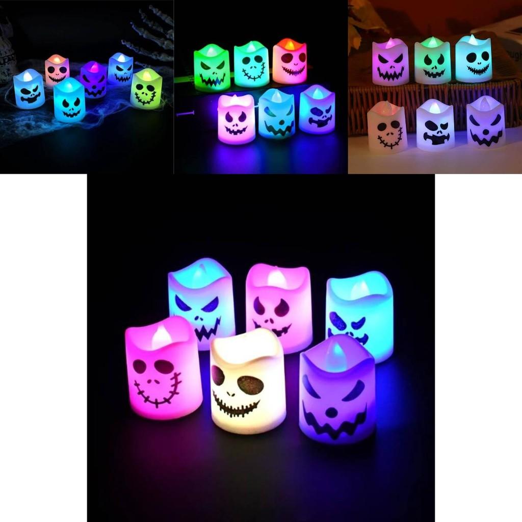 Multicolor Ghost Led Candle Lamp For Halloween Party Decorations And Atmosphere