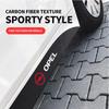 AAAYV1 2pcs Car Door Side Skirt Sill Stripe Carbon Decals Styling Accessories For Opel Opc Astra K Vivaro Corsa Zafira Insignia Mokka