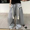 Dames Dikke Losse Wijde Pijp Joggingbroek Met Touw Splice Amerikaanse Straatstijl
