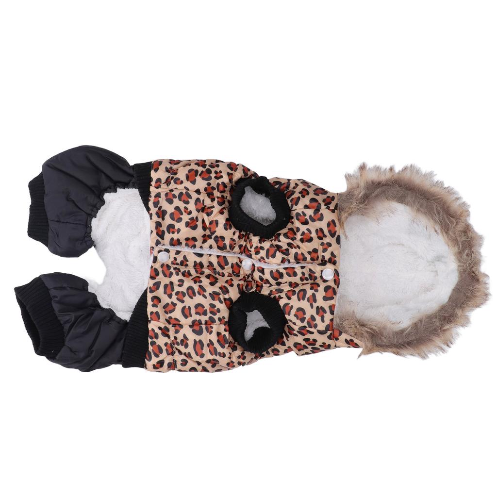 Cane Stampa Leopardo Vestiti Invernali Carino Largo Ispessito Previene la Perdita di Pelo Animale Domestico Cappotto Caldo per Cani Piccoli Medi Stampa Leopardo