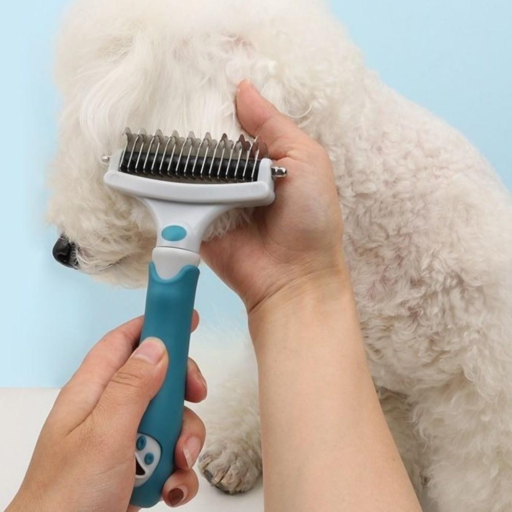 Double-Sided Dog Knot Opening Comb Professional Comfort Grip Dog Hair Remover Portable Cat Cleaning Comb Pet Grooming Tools