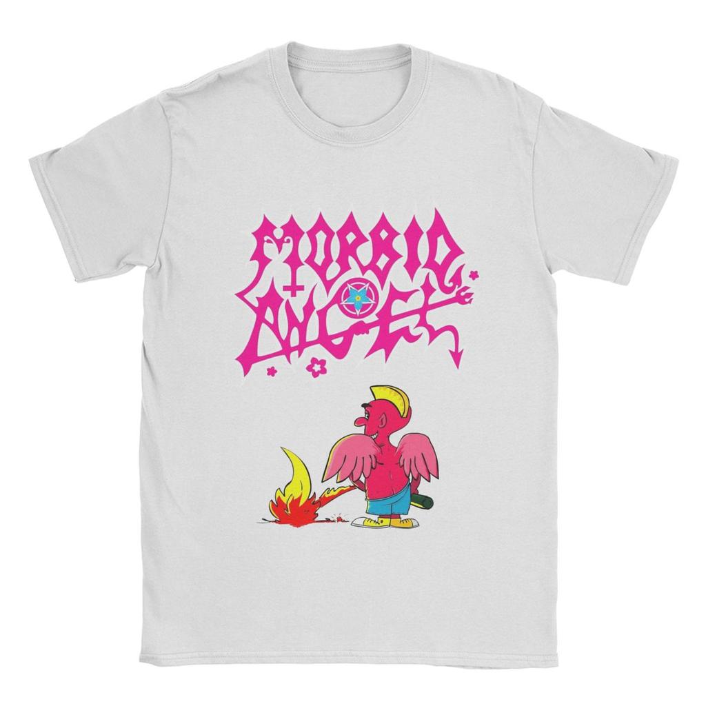 Morbid Angel Pink Devil T Shirt Men 100% Cotton Fun T-Shirts Crewneck Band Tees Short Sleeve Clothing