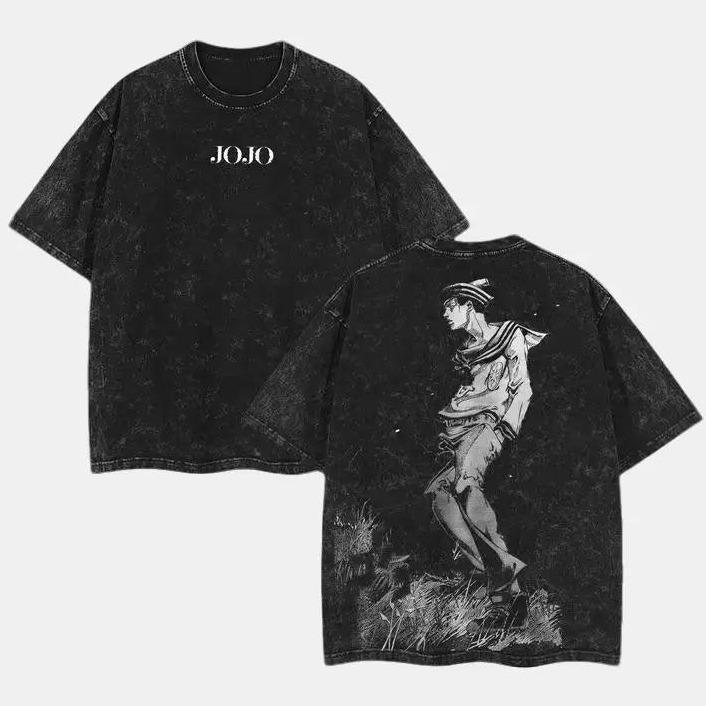 JoJo's Bizarre Adventure JoJolion Josuke Higashikata Graphic Tshirt Clothing Cotton T-shirts Vintage Washed Streetwear Unisex