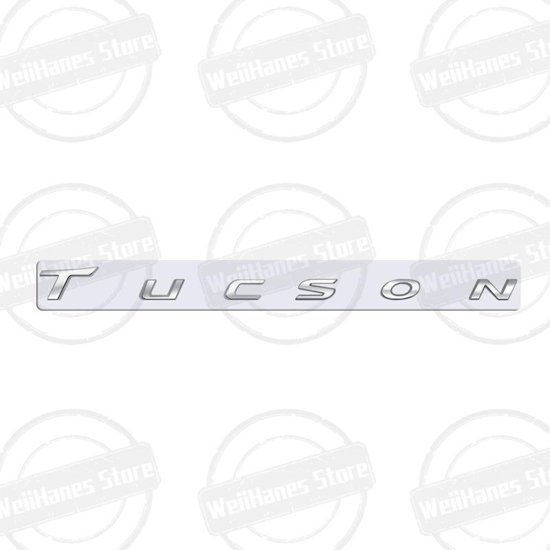 1Pc ABS 3D For Tucson Logo Front Hood Badge Letter Logo Car Rear Trunk Body Sticker Emblem Accessories