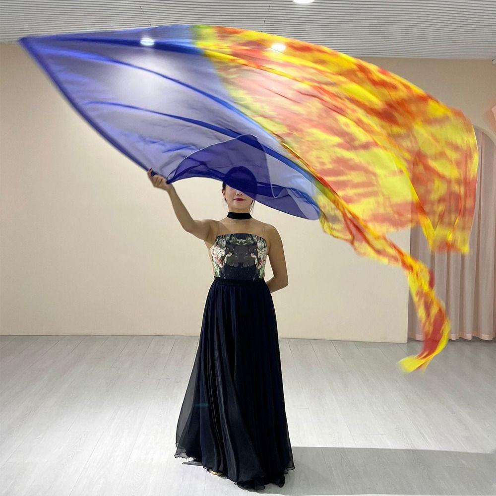 with Telescopic Sticks Belly Dance Accessories Props Multicolor Colorful Scarves Flag
