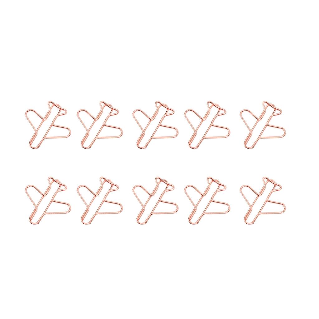 100Pcs Airplane Shaped Paper Clips Metal Lightweight Multipurpose Cute Shaped Paperclips Bookmarks Planner Clips for School