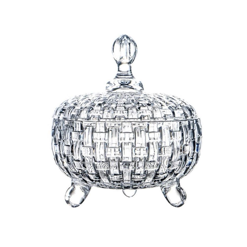 Elegantes Glas Europäischer Stil Süßigkeitenglas Staubdicht mit Deckel Halloween Süßigkeiten Aufbewahrungsbox Bunte Obstschale Nuss