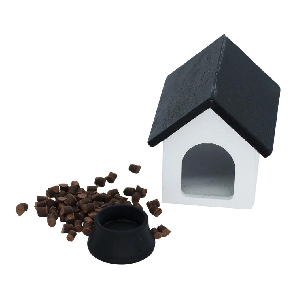 1:12 Scale Bowl Pet Dog House Pretend-Play Kid Playset Pet Realistic Dollhouses Pet Playset Dog Food