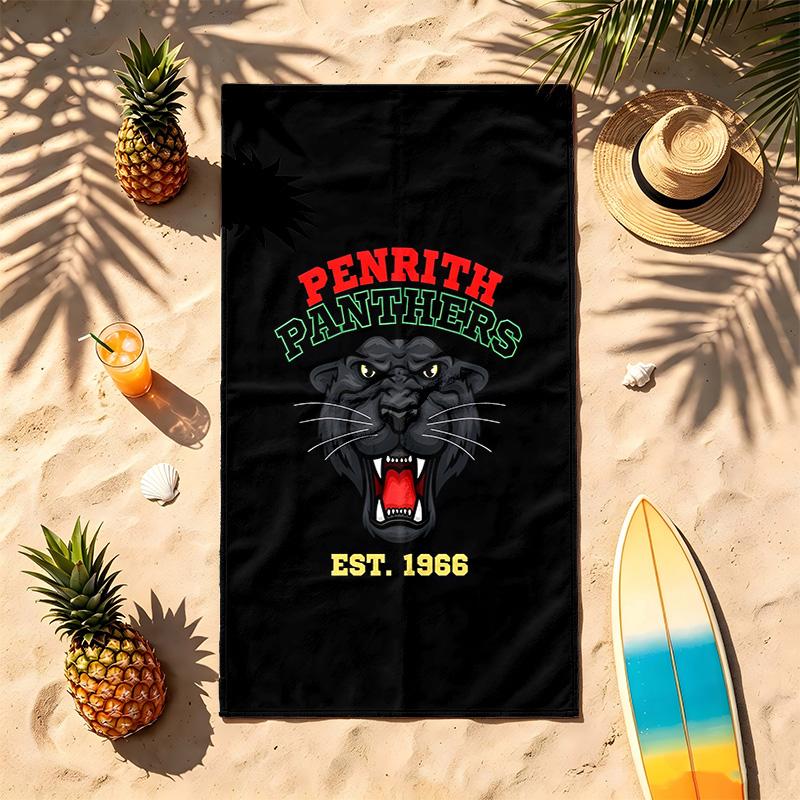 Penrith Panthers (1) Theme Beach Towel Sand Resistant Soft And Comfortable Suitable For The Pool Camping Yoga And Diving A Travel