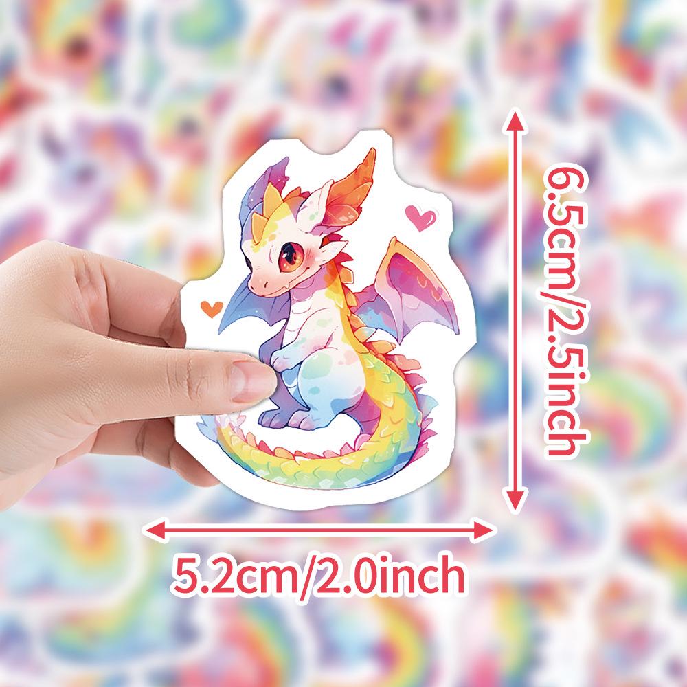 50 Dreamy Rainbow Dragon Graffiti Waterproof Stickers: Cute Animals for Water Bottles & Computers