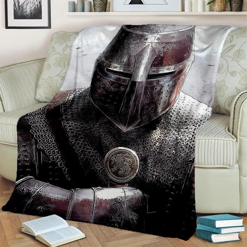 

3D ковдра Templar Black Knight Crusaders Cartoon, м’яка ковдра для дому, спальні, ліжка, дивана для пікніка, ковдра для подорожей, дитяча 30x40in