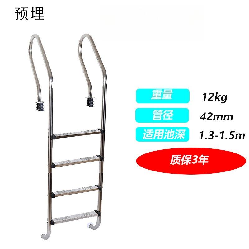 Stainless Steel Swimming Pool Ladder, 304 Underwater Ladder with Handrail, Thickened Treads for Pool Access