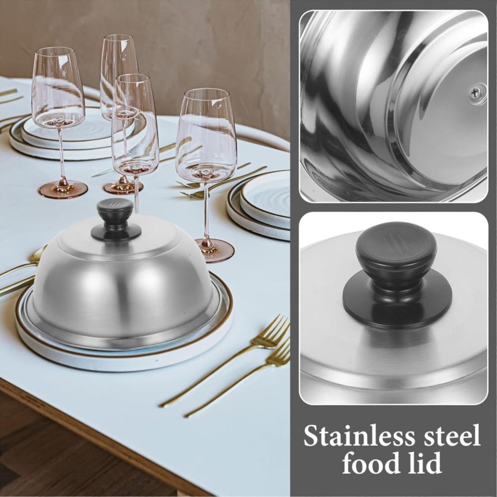 1Pcs Stainless Steel Frying Pan Dome Covering Cheese Melting Sandwich Steak Round Lid Covering Barbecue Hamburger Cookware