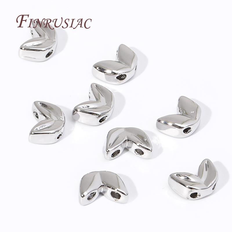 18K Real Gold Plated Wheat Shape Spacer Beads Metal Double Holes Bead For Necklaces DIY Supplies,Loose Beads Separators Wholesal
