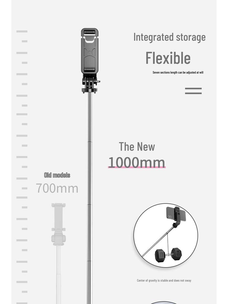 Přenosný Bluetooth Selfie Stick Stativ s Anti-Shake a Výsuvným Držákem Telefonu pro Venkovní Fotografování